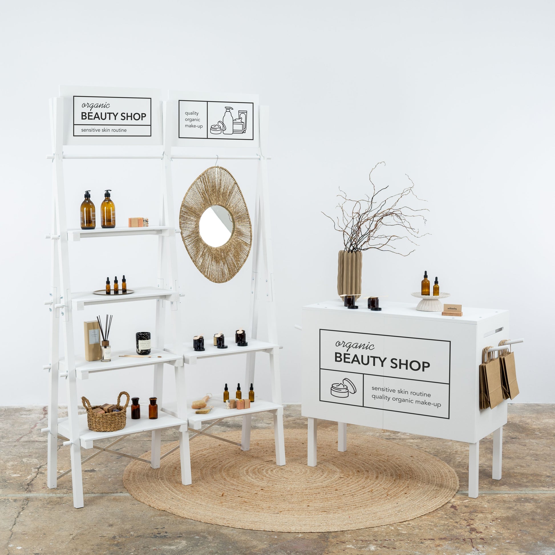 SET Bergen booth furniture with custom branding for vendors