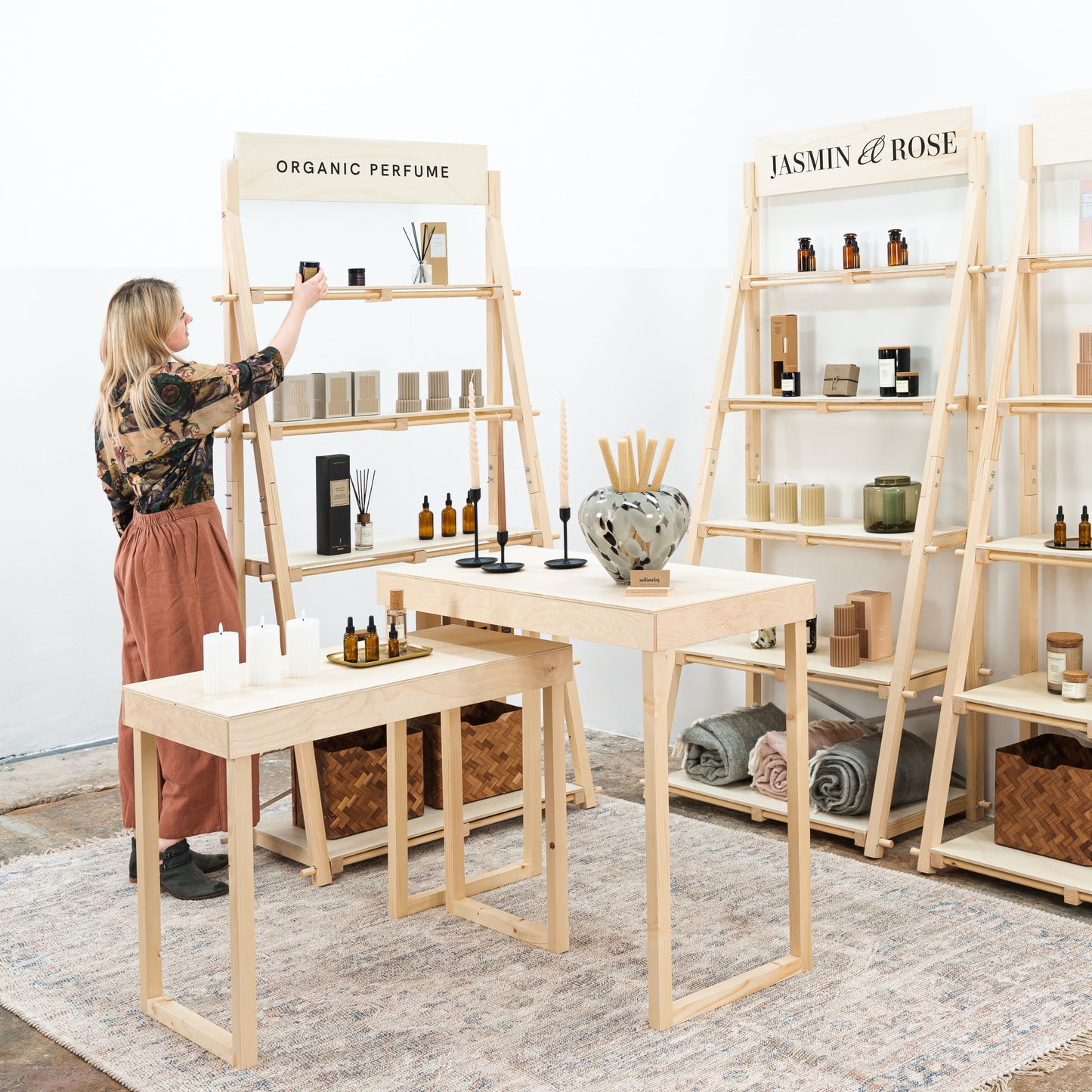 Furniture set for craft fair and handmade goods