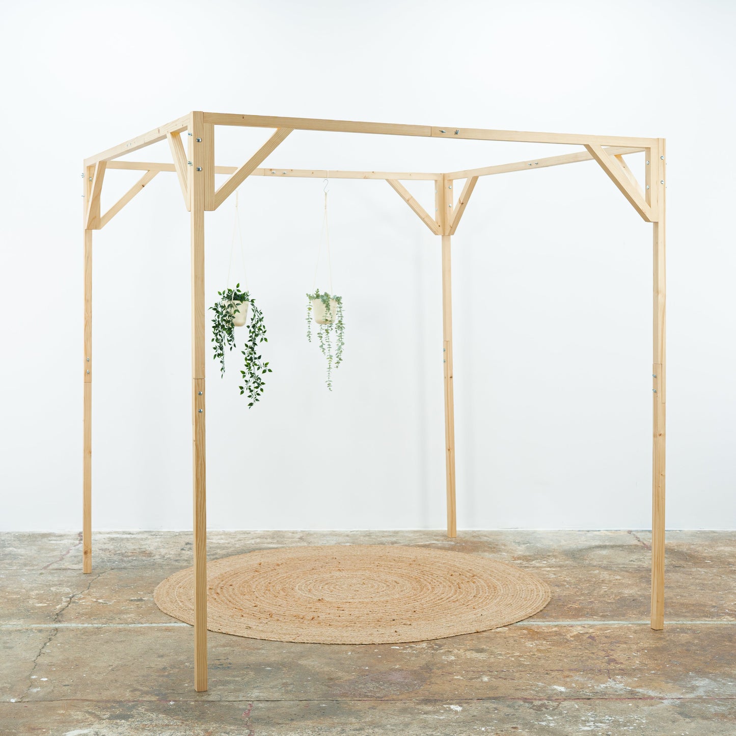 SAMPLE SALE | Trade show foldable wooden gazebo canopy VH-02-NT, tent alternative, 6.5'x6.5'