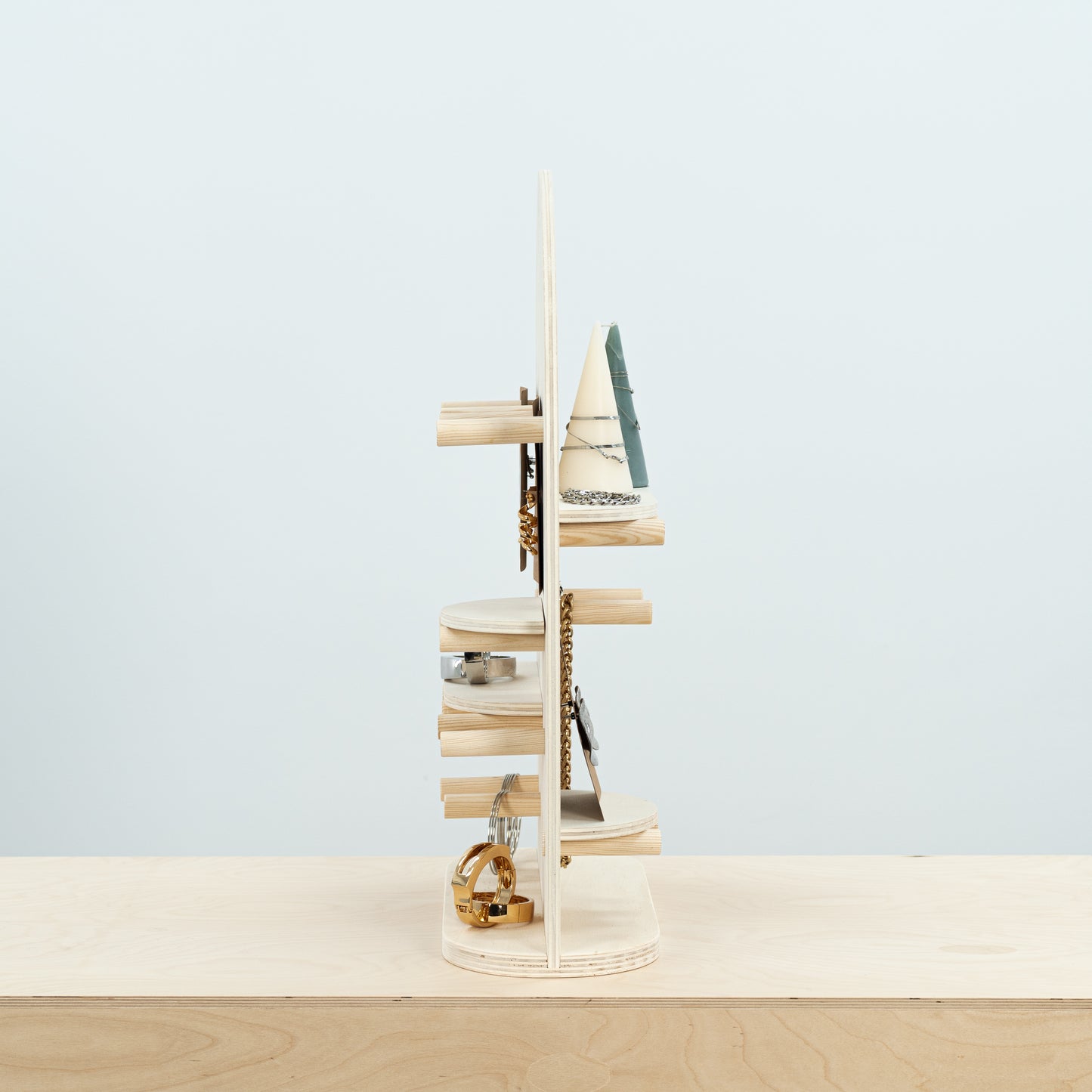 MUSTERVERKAUF | Zusammenklappbares Holz-Stecktafel-Einzelhandelsdisplay VAP-03-NT für den Tisch und ein Set mit 2 Tischschildern/Kartenhaltern kostenlos