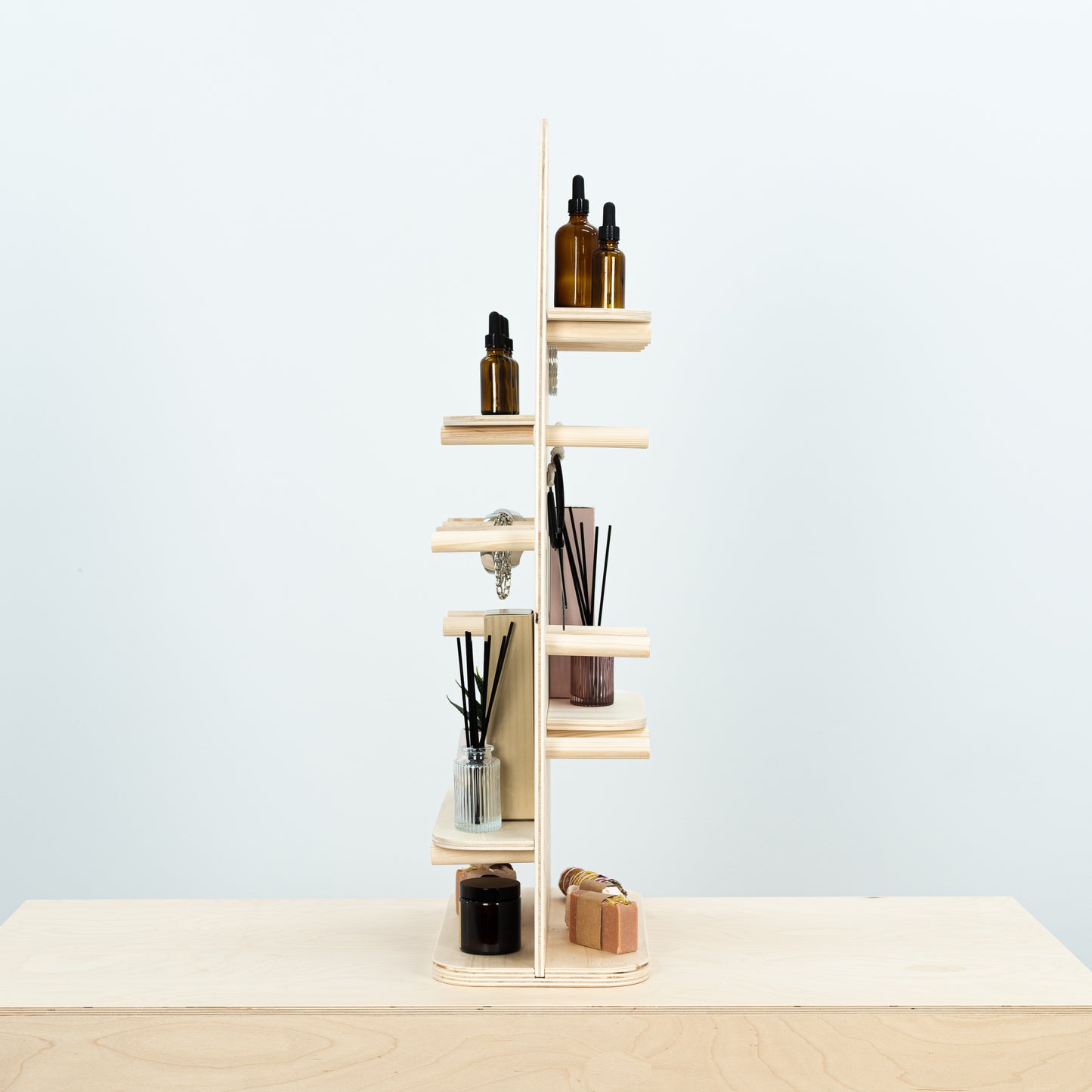 VENTE D'ÉCHANTILLONS | Présentoir pliable en bois de vente au détail de panneau perforé de table VAP-03-NT