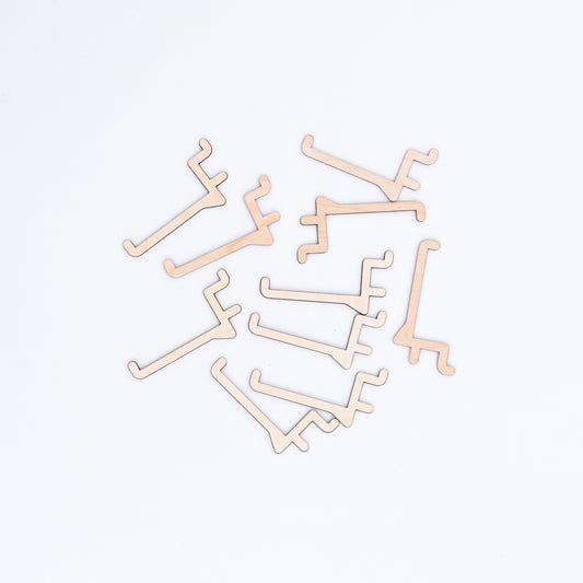 Set of 10 long hooks designed for freestanding and tabletop pegboards, perfect for organizing and displaying large merchandise at events and shops.