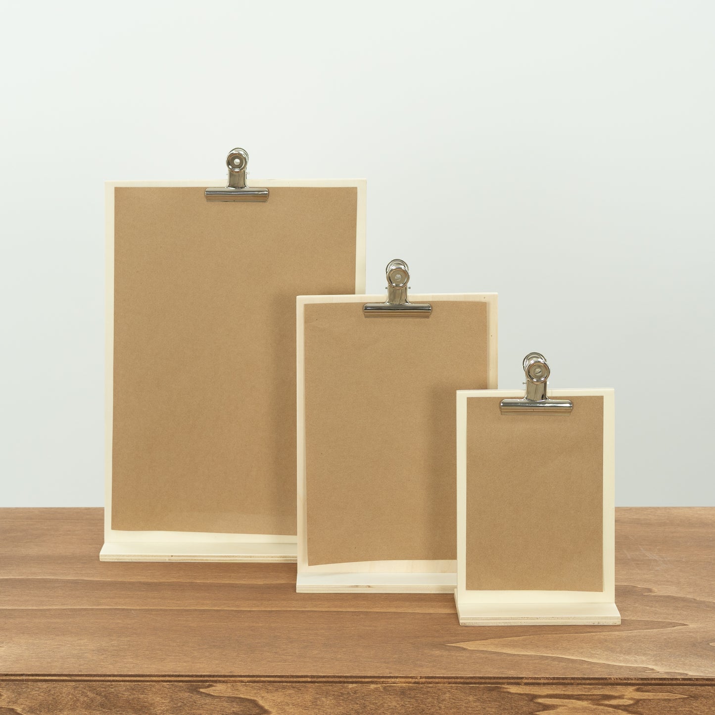 minimalist clipboard sign holder for product highlights and offers