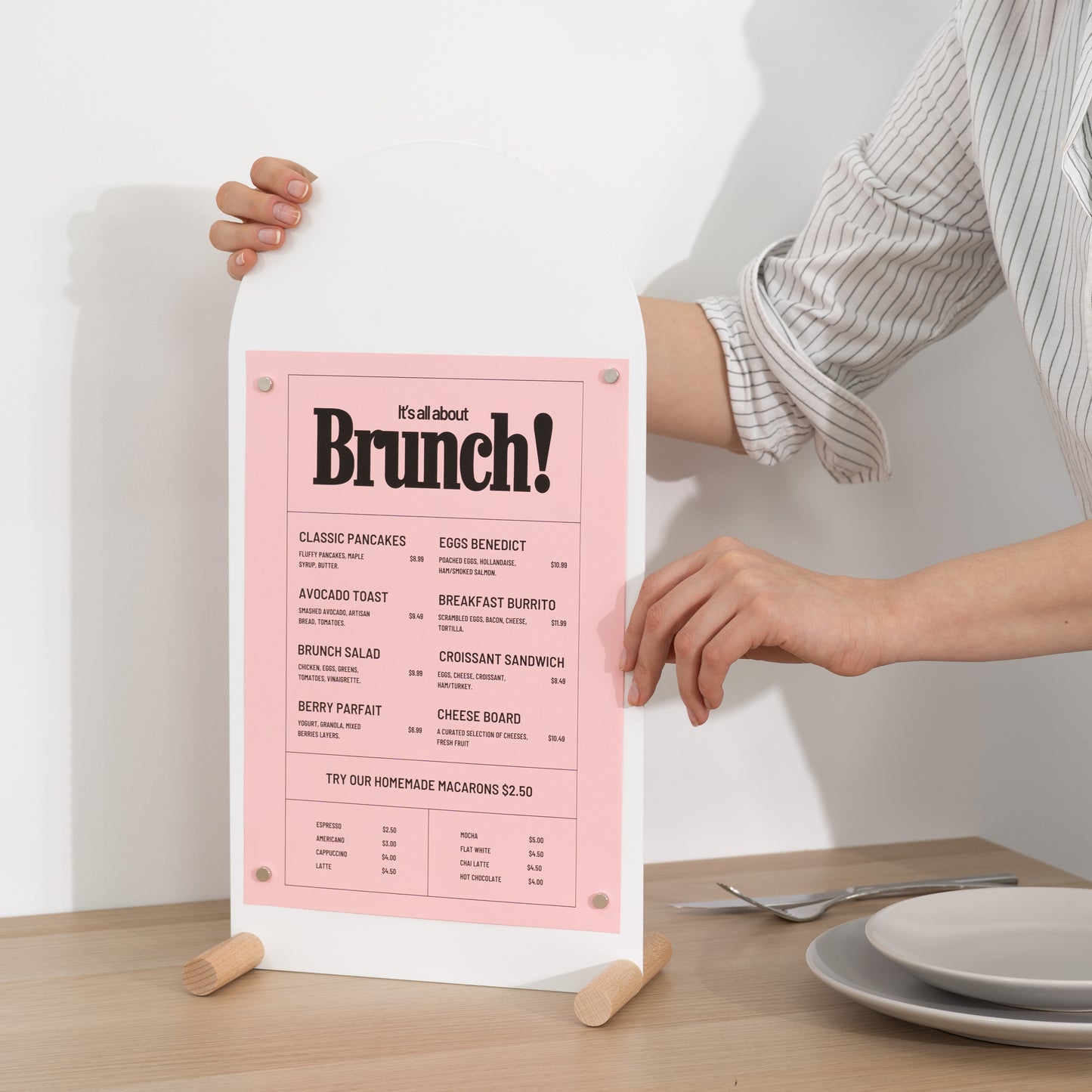 Vertical Magnetic Sign for Restaurants & Cafés – SAP-04-V-WH