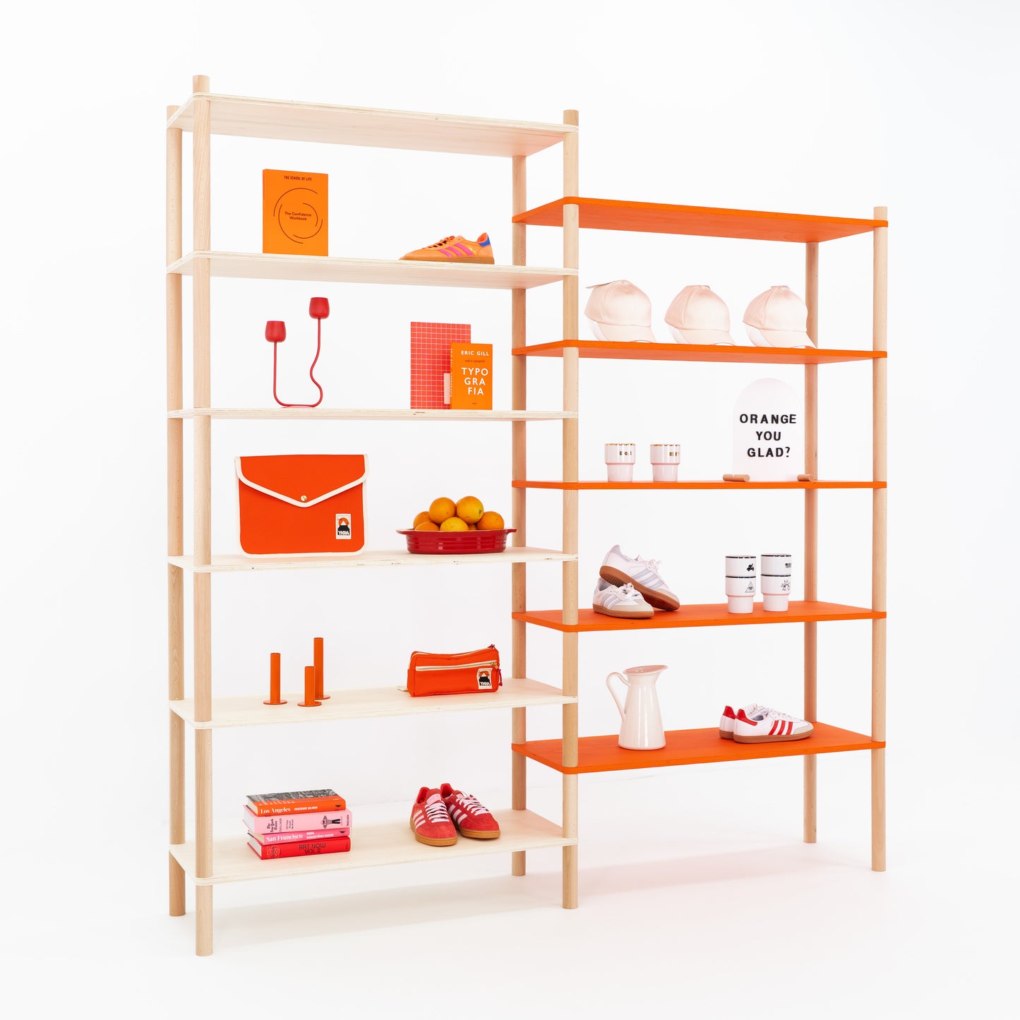 BAMBUK inline double modular shelving unit