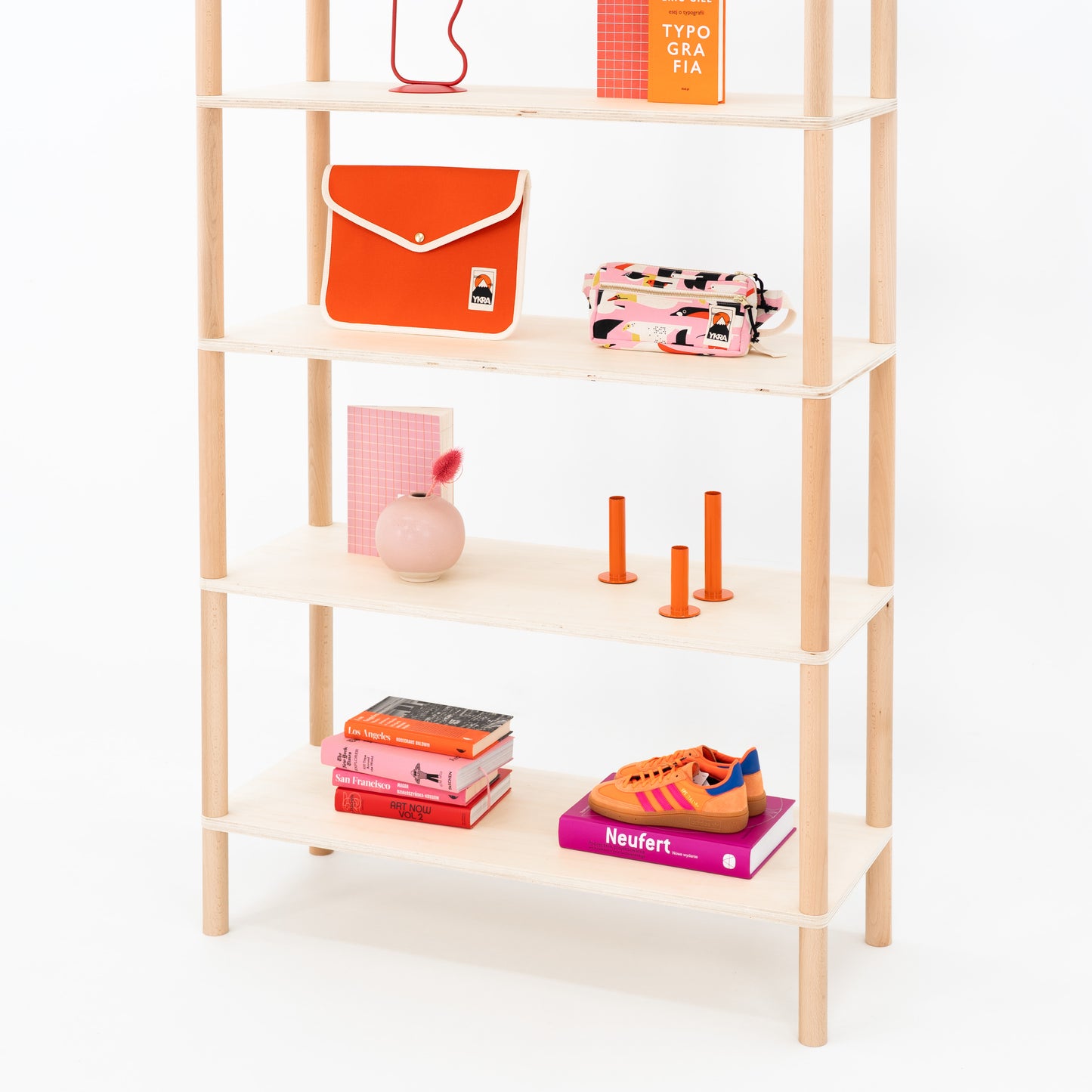 portable retail shelf with open layout