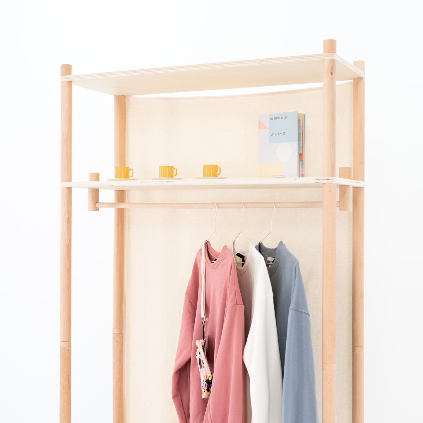 Collapsible Short-hang Garment Rack BR-02-NT | natural color