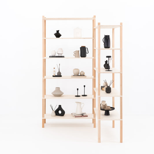Corner layout of BAMBUK double retail shelf