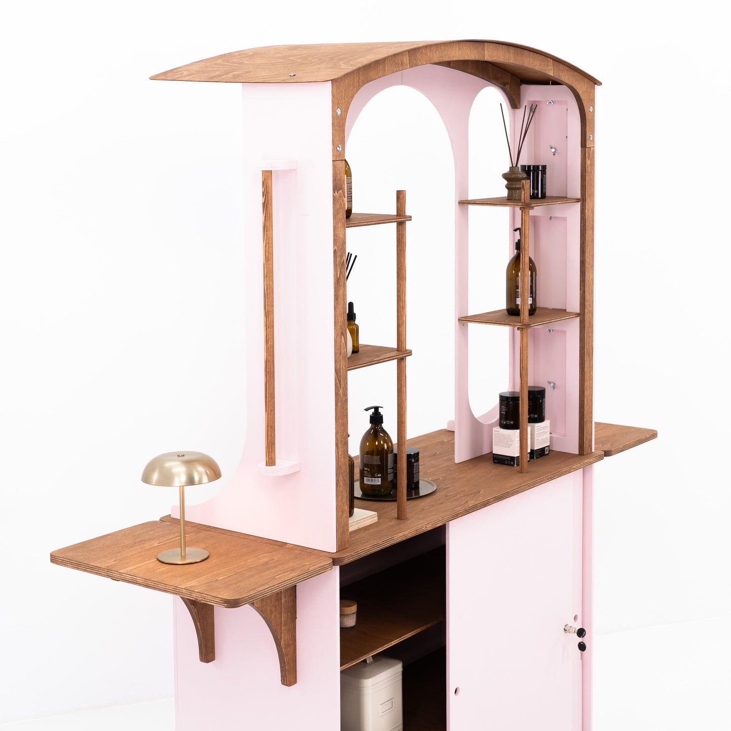 Wooden display cart for experiential retail
