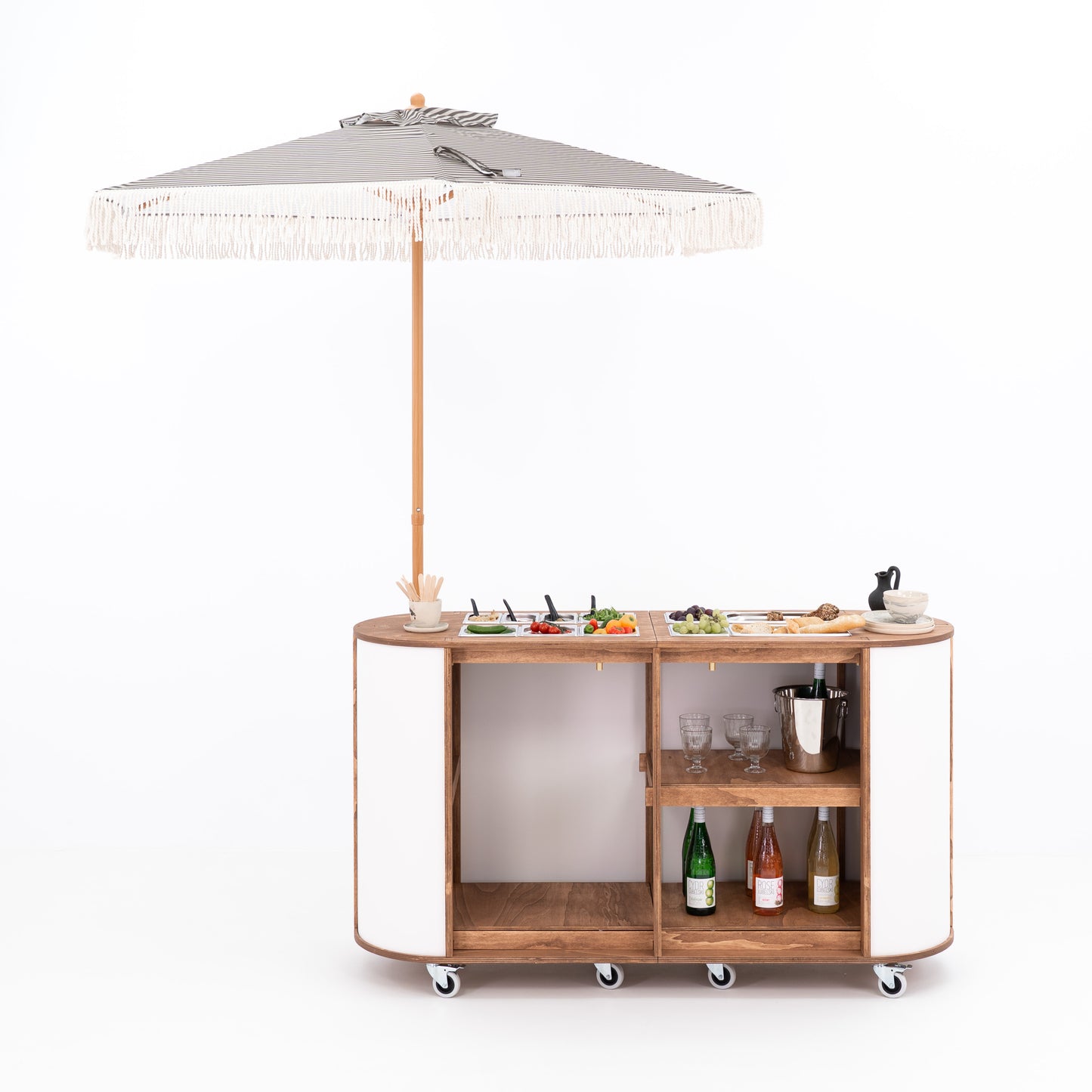 Customizable food display counter for hospitality events