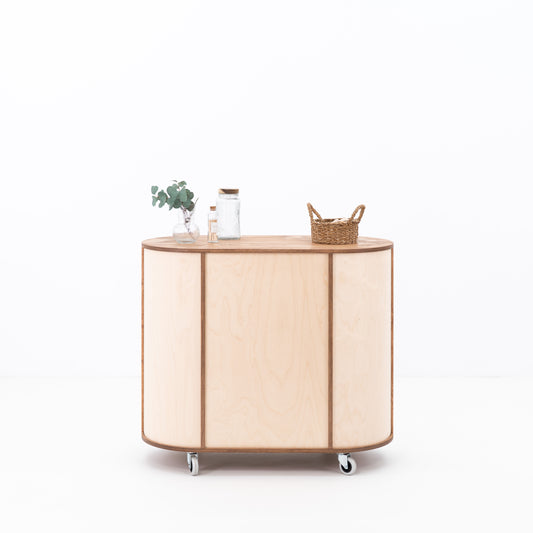 OUTLET | Compact oval counter VC-23-W-ML No. 125 | coffee + natural color