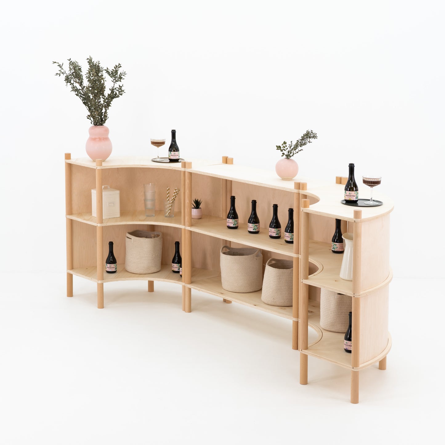 Portable wooden counters for exhibitions, fairs, and tasting events