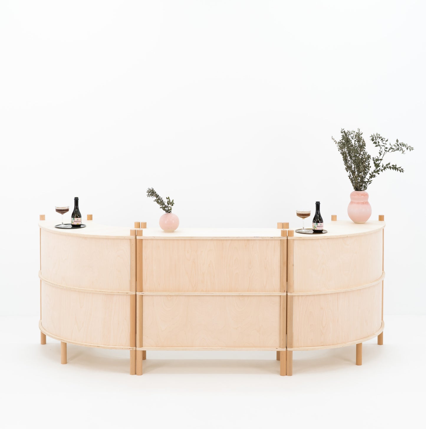 Customizable front panel trade fair counter set with graphics
