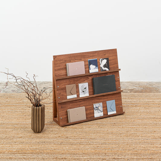 foldable wooden display stand for trade fairs and markets