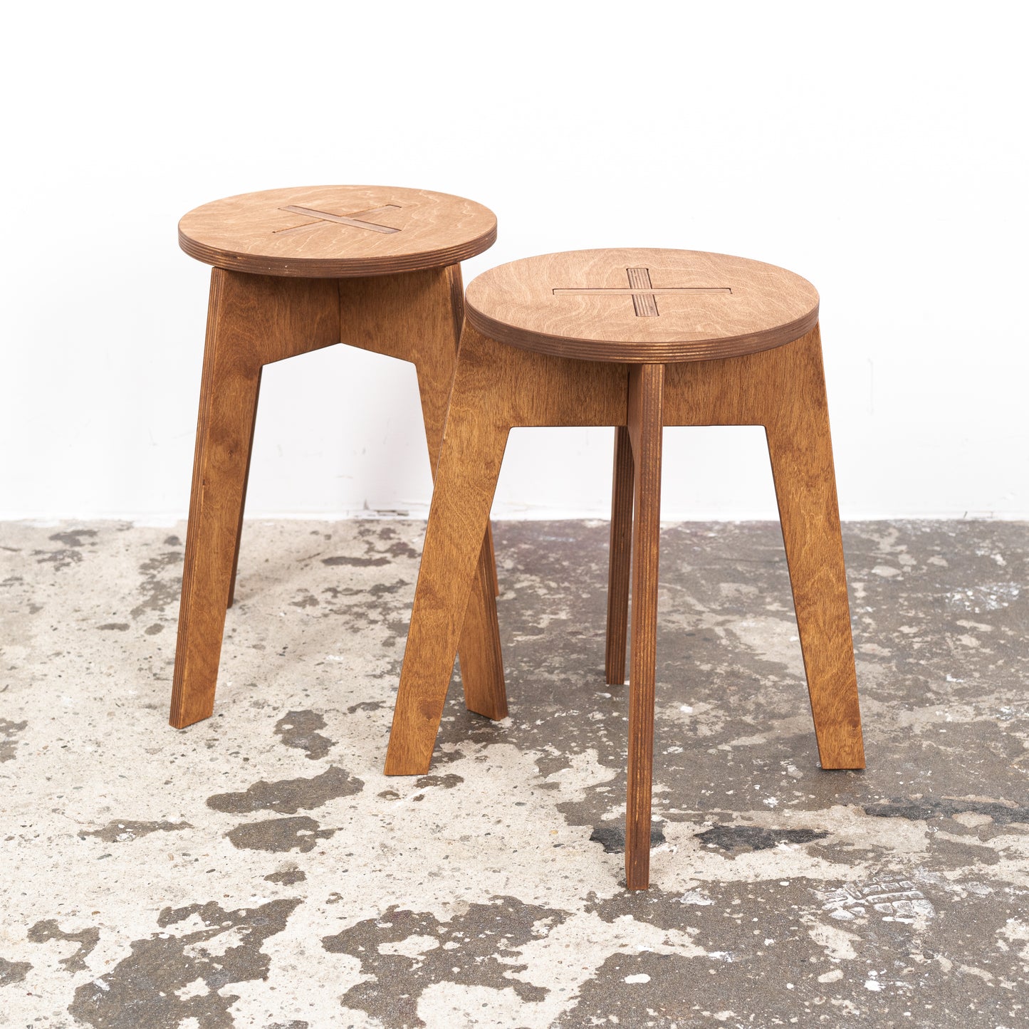 Portable wooden seat folded flat for transport