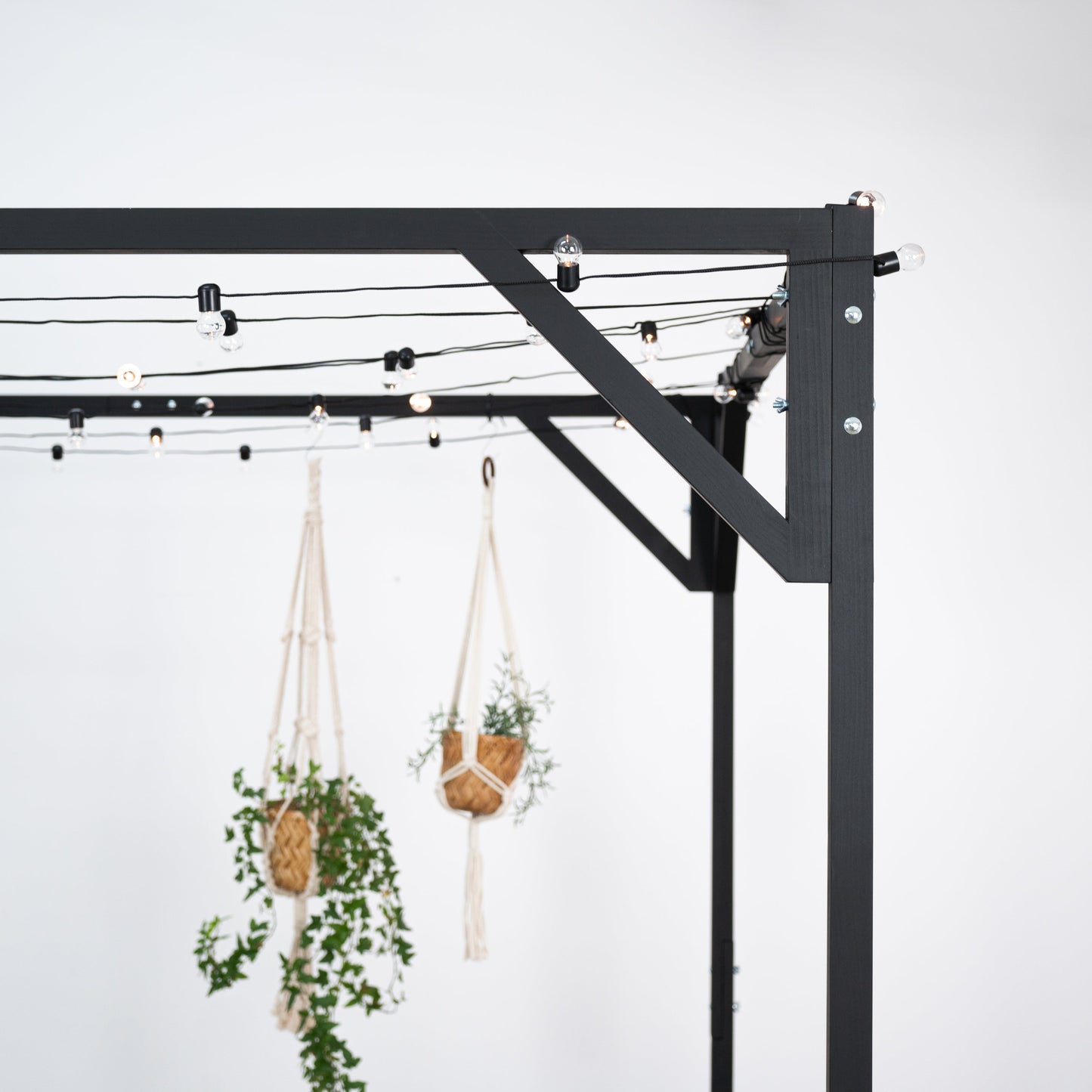 VENTE D'ÉCHANTILLONS | Auvent de gazebo en bois pliable pour salon commercial VH-02-BL, alternative à la tente, 6,5'x6,5'