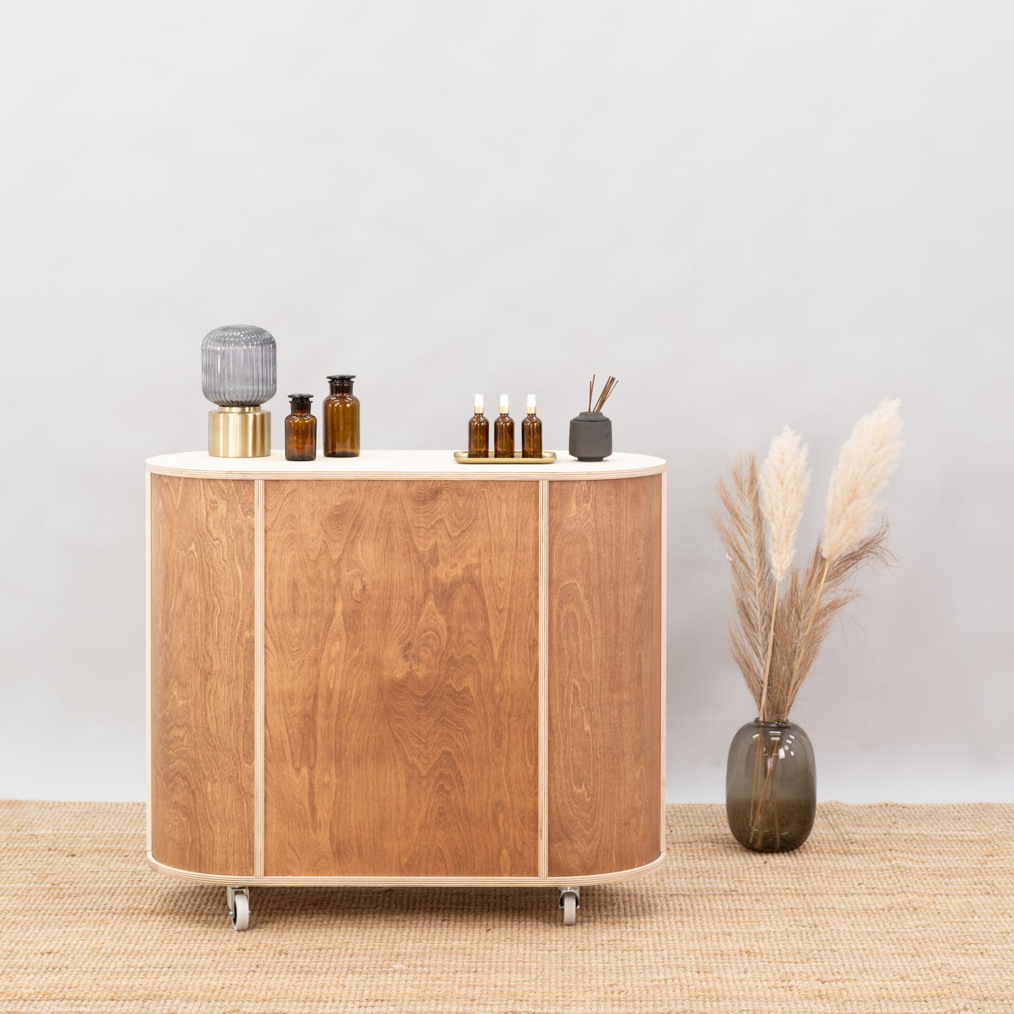 Versatile mobile counter setup with brand personalization option.