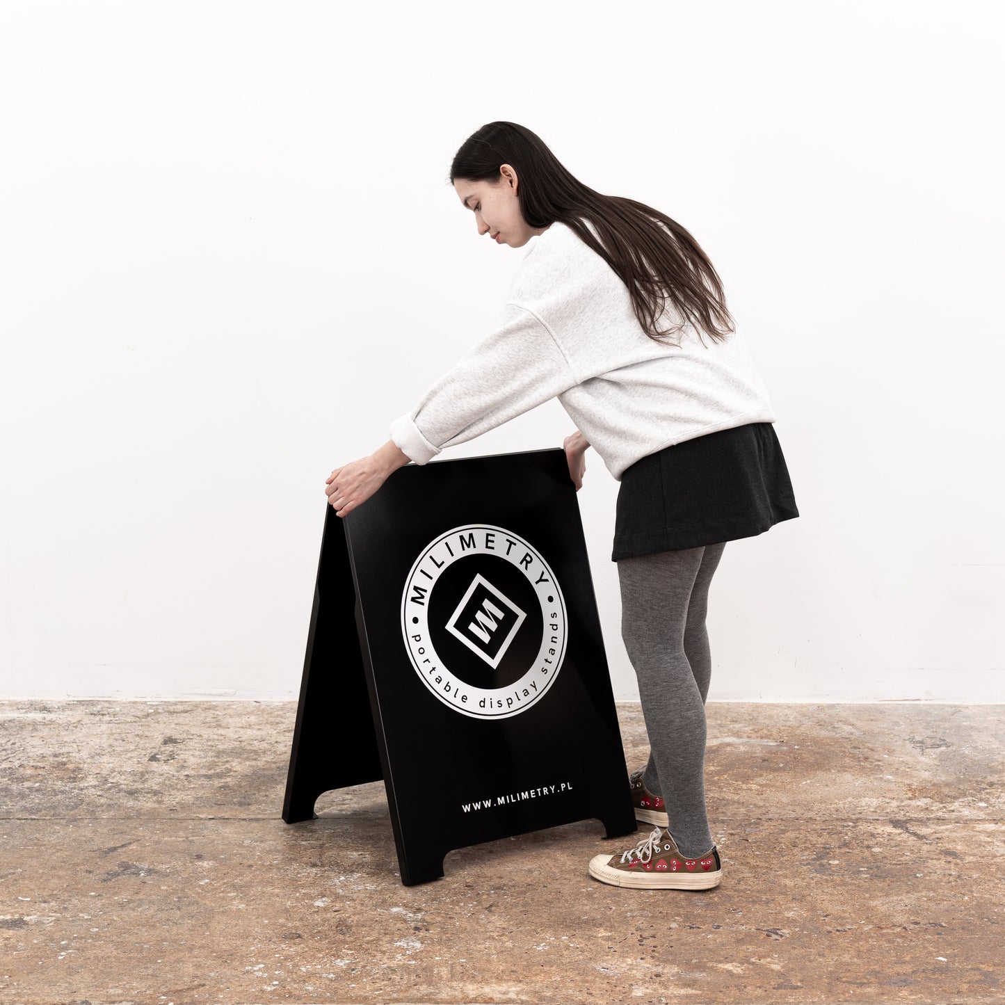 Shopfront chalkboard A-frame in black