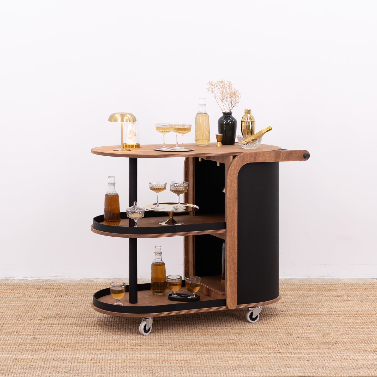 Mobile hospitality cart for interactive guest experiences