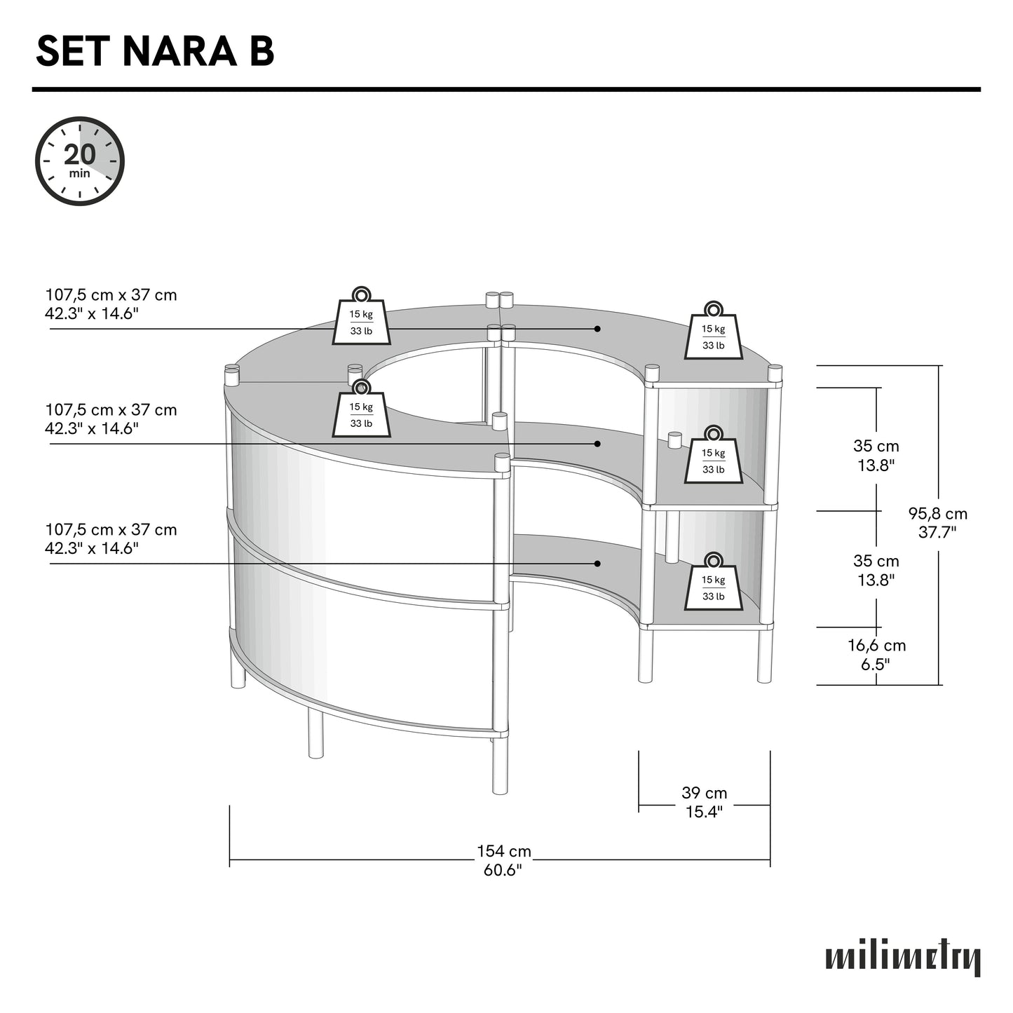 Nara Courve Court Comptordlr | couleur naturelle