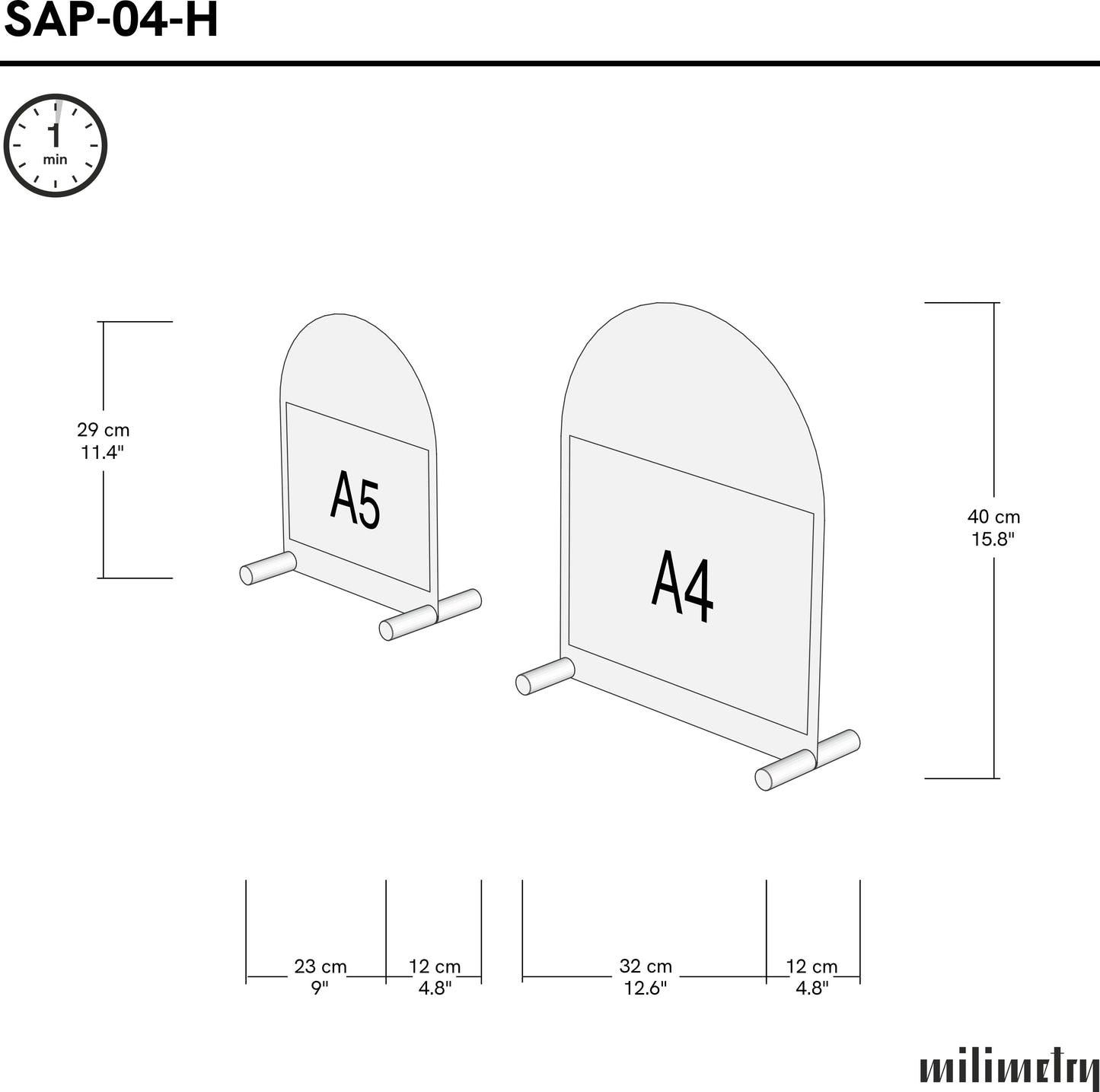 Magnetyczne tablice tabletu tabletopa SAP-04-H-WT | biały kolor