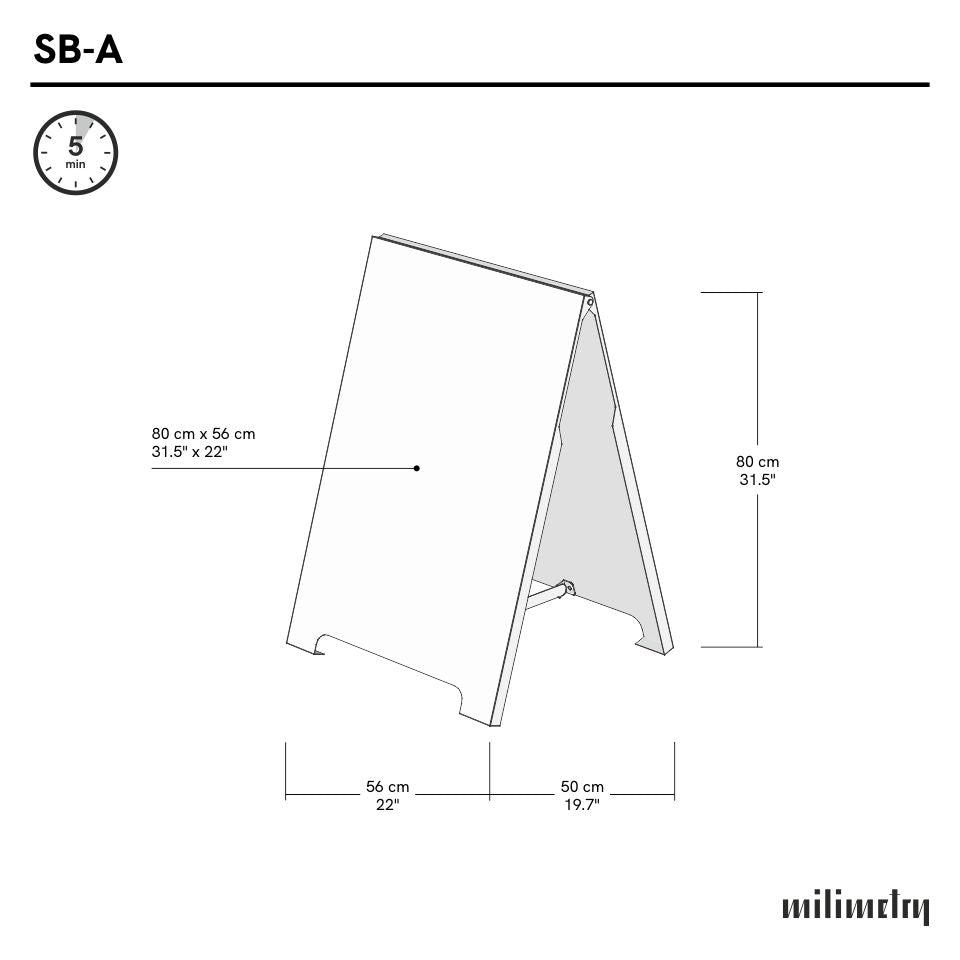 Metal outdoor sandwich board SB-A-B | white color