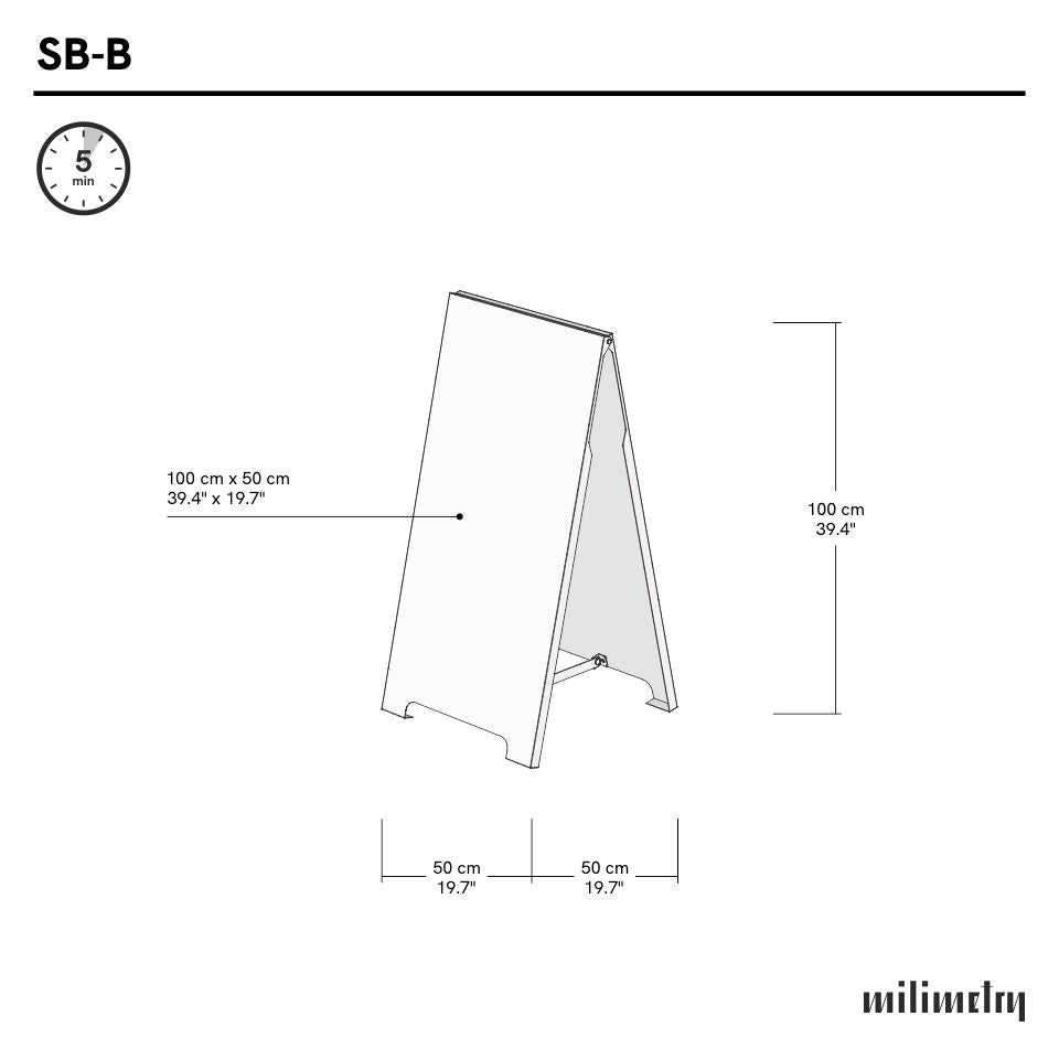 Metal outdoor sandwich board SB-A-B | white color