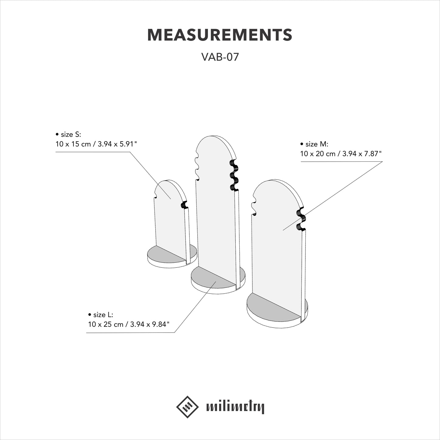 Set of 3 necklace displays VAB-07-BL | Jewelry display stands