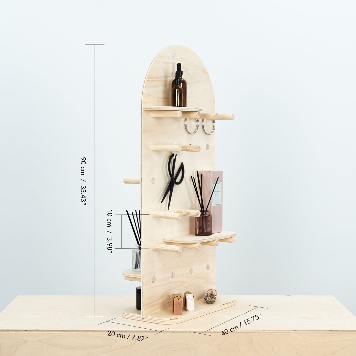 VENTE D'ÉCHANTILLONS | Présentoir pliable en bois de vente au détail de panneau perforé de table VAP-03-NT