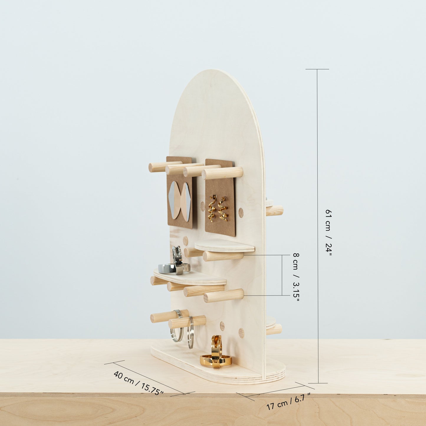MUSTERVERKAUF | Zusammenklappbares Holz-Stecktafel-Einzelhandelsdisplay VAP-03-NT für den Tisch und ein Set mit 2 Tischschildern/Kartenhaltern kostenlos