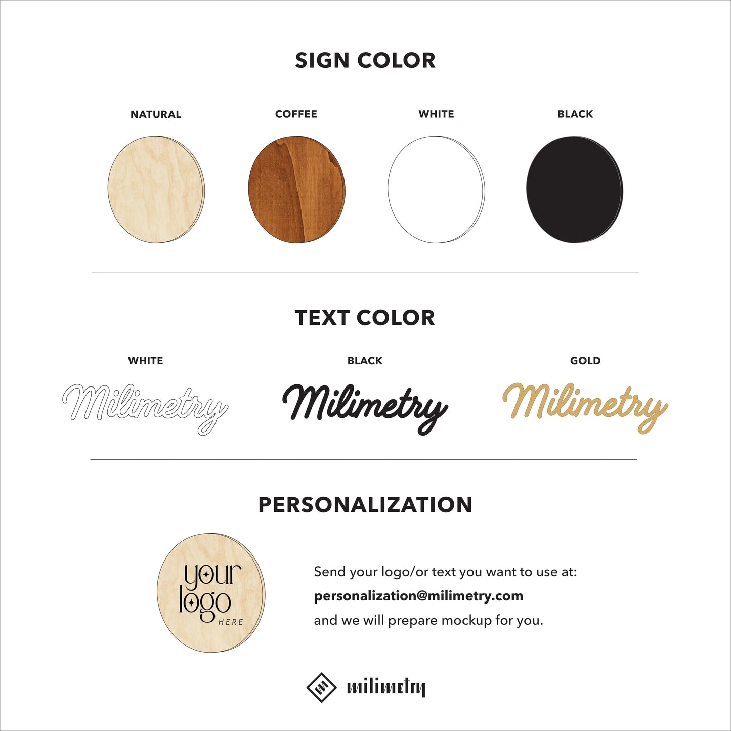 Personalized wooden logo sign VAS-07