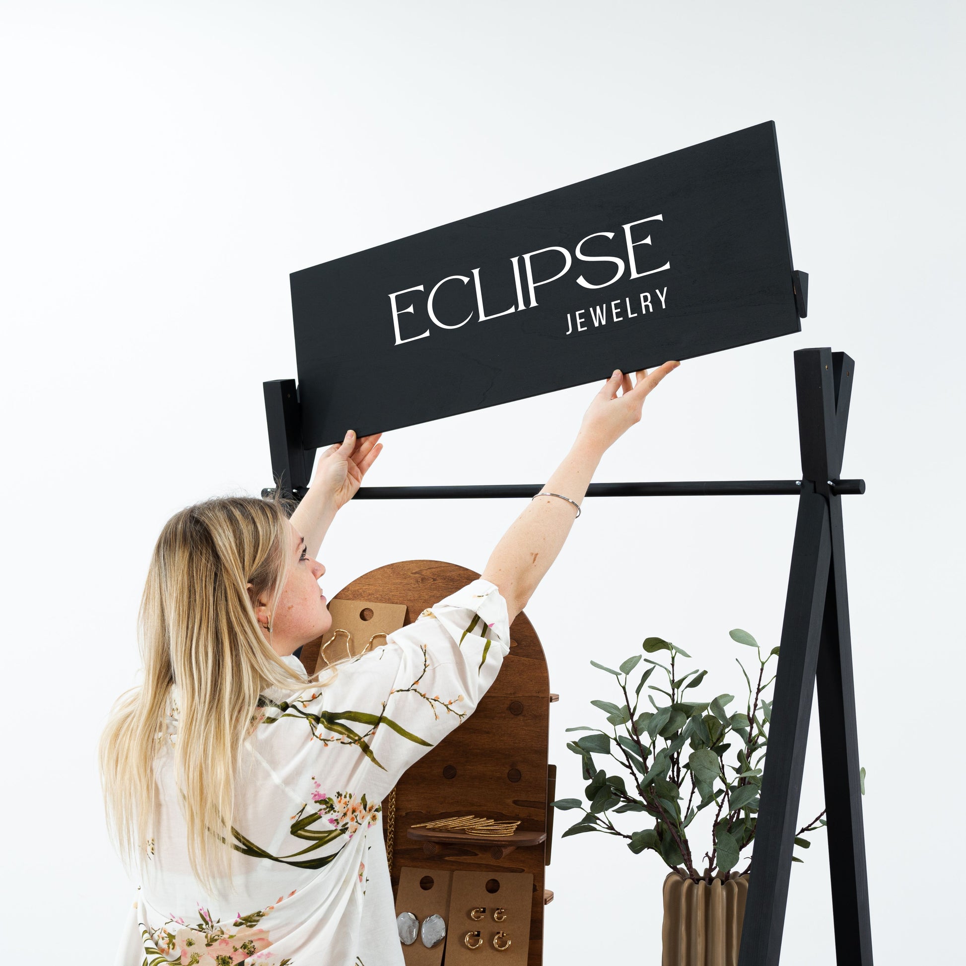 Market stall for jewelry display at pop-up event