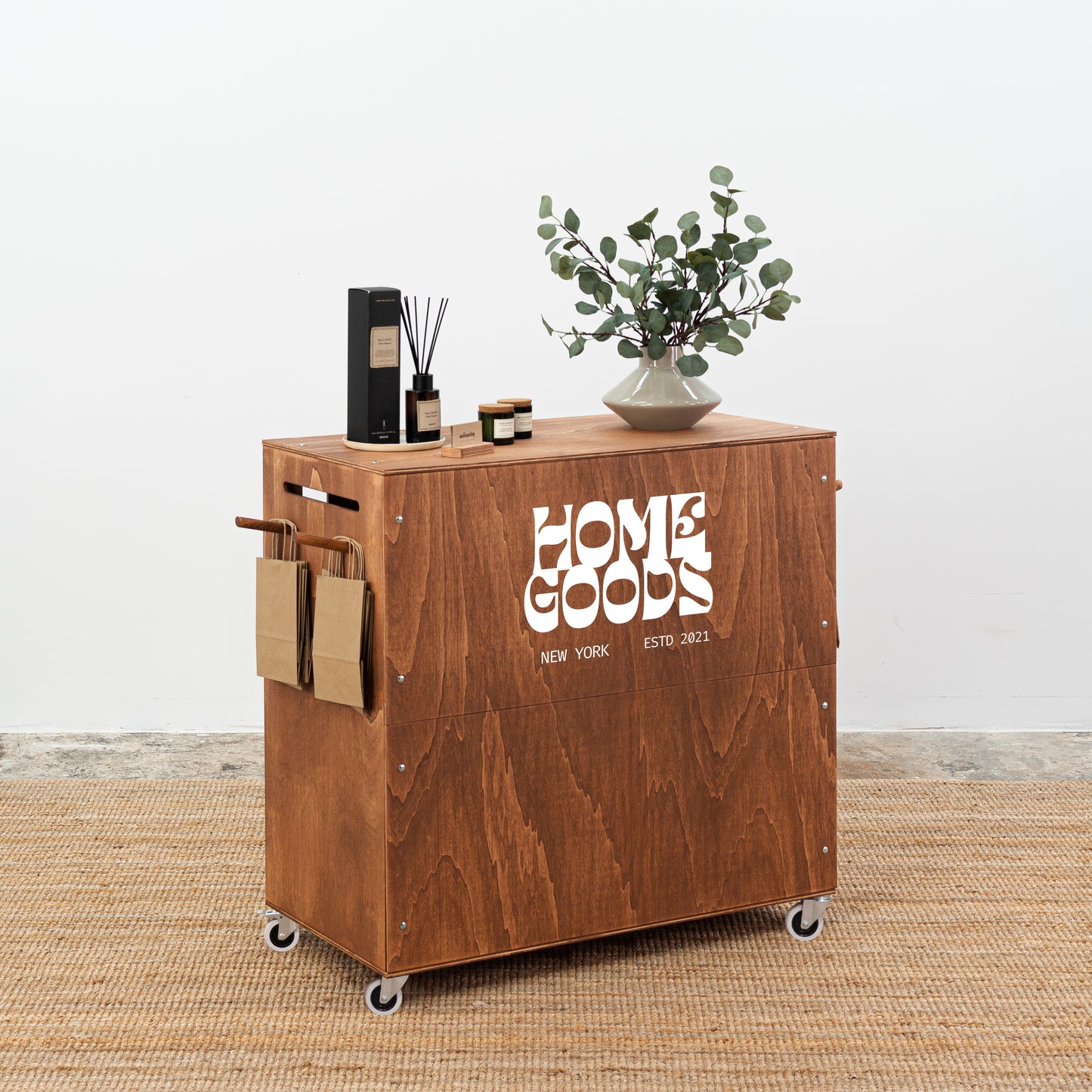 Checkout stand VC-08-W-CF | coffee color