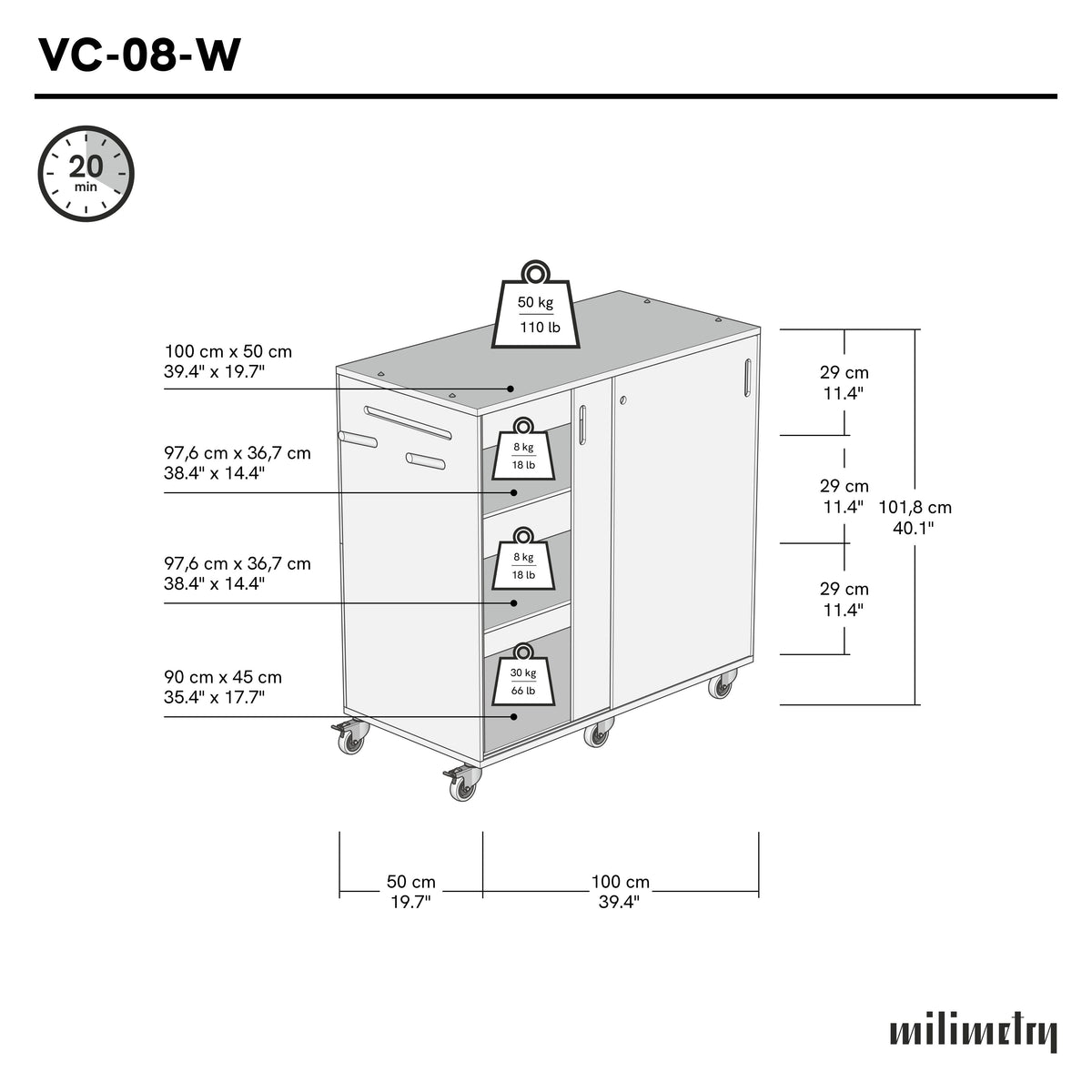 VC-08-W-ML dimensions