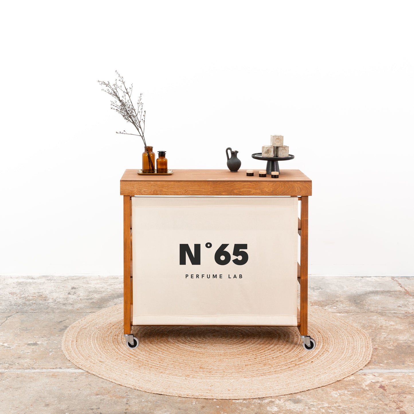 Vendor table with shelves VC-10-C-W-CF | coffee color