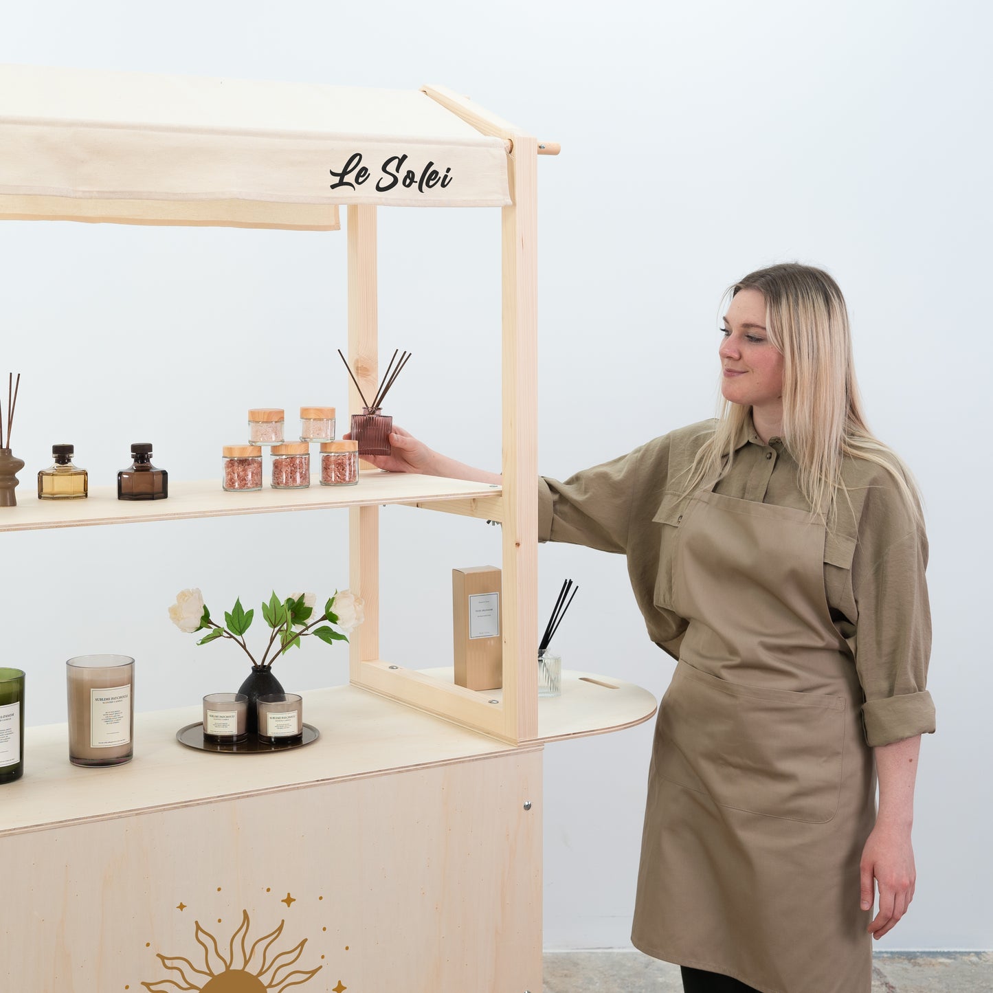 OUTLET| Mobile bar VC-12-W-NT | natural color