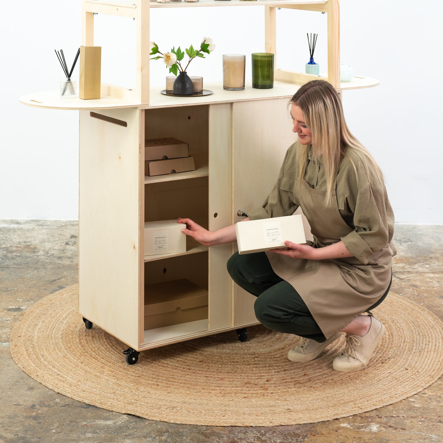 OUTLET| Mobile bar VC-12-W-NT | natural color