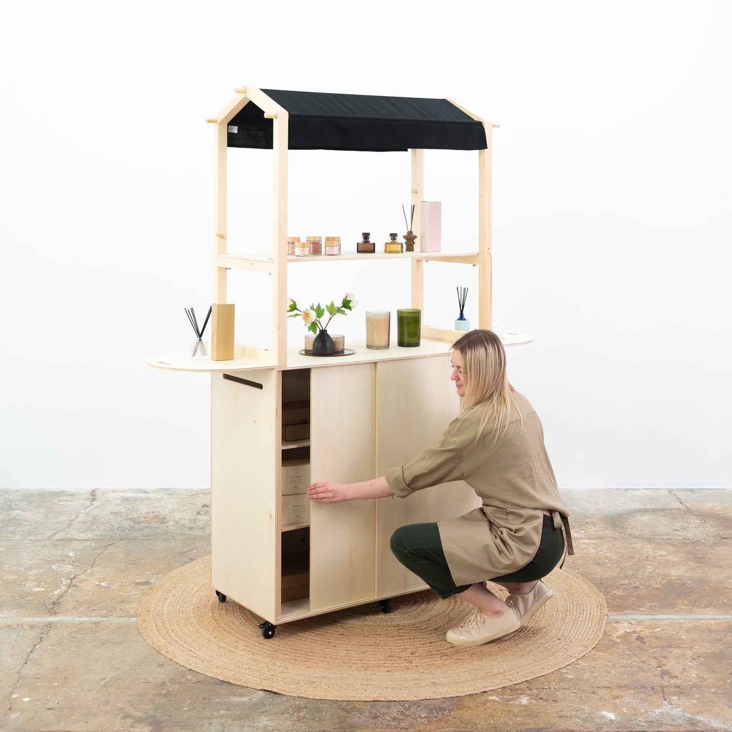 OUTLET| Mobile bar VC-12-W-NT | natural color