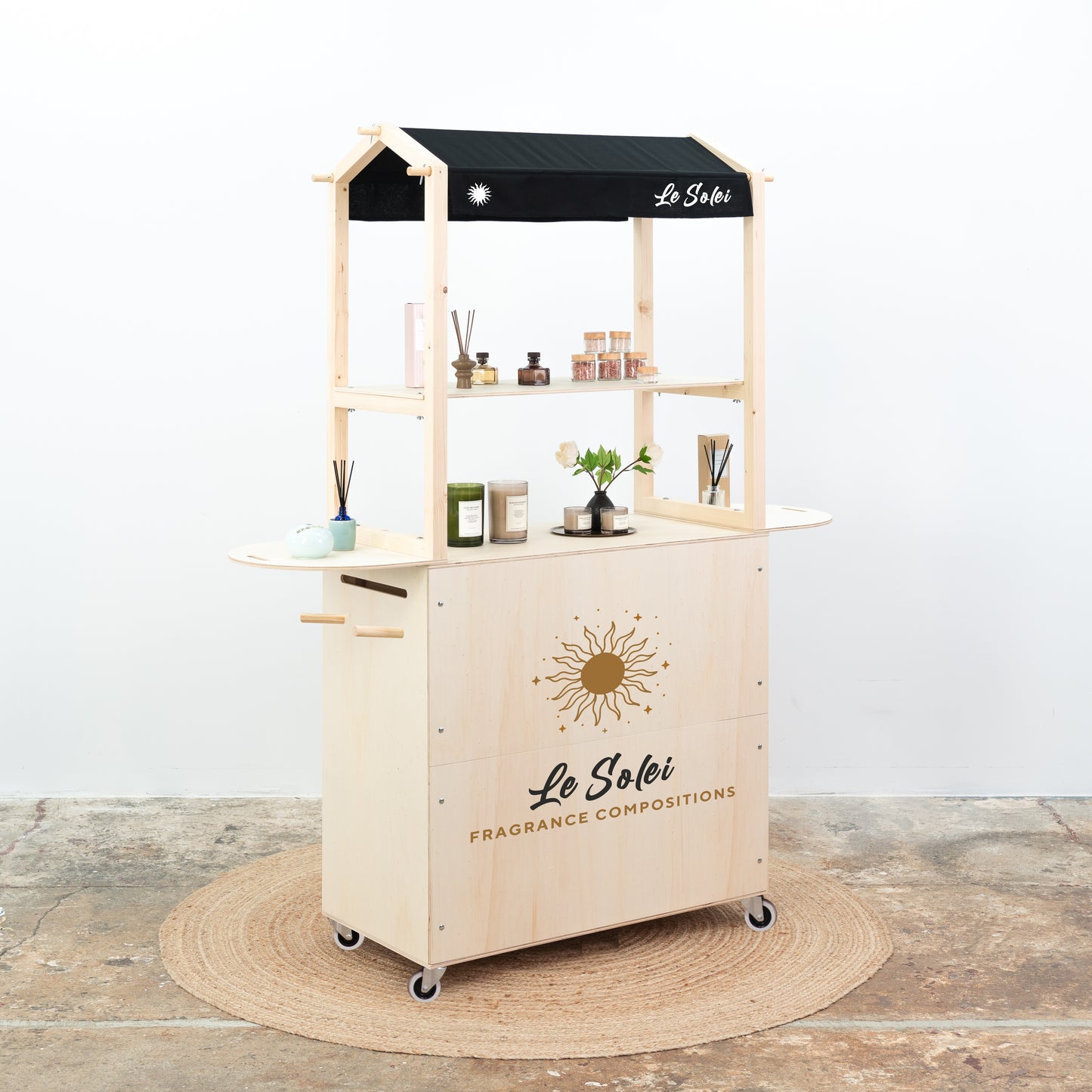 Bar mobile VC-12-W-NT | couleur naturelle
