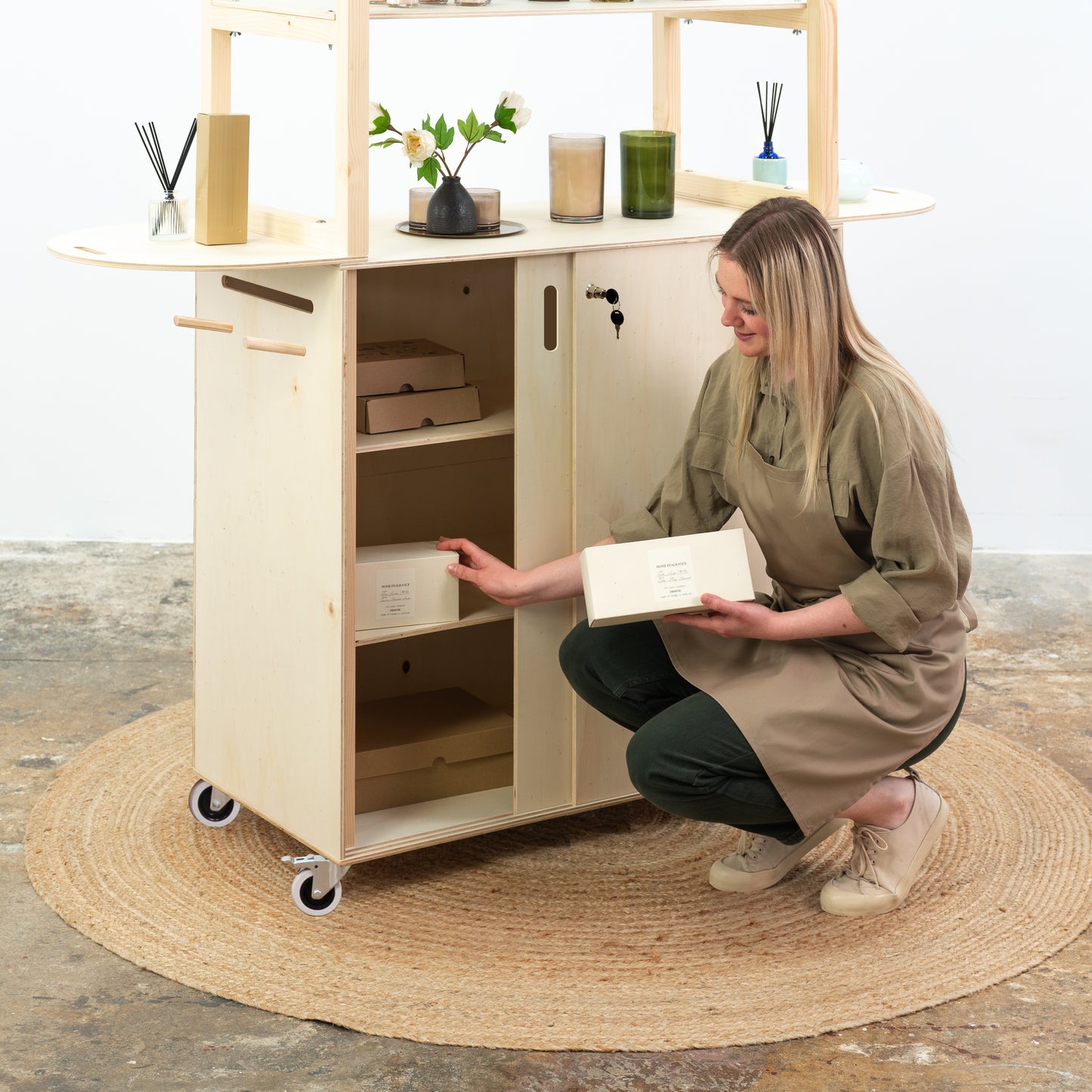 Bar mobile VC-12-W-NT | couleur naturelle