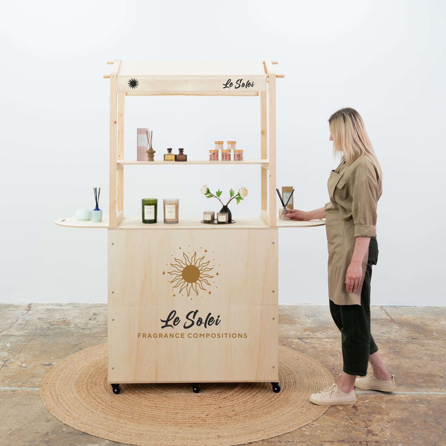 OUTLET| Mobile bar VC-12-W-NT | natural color