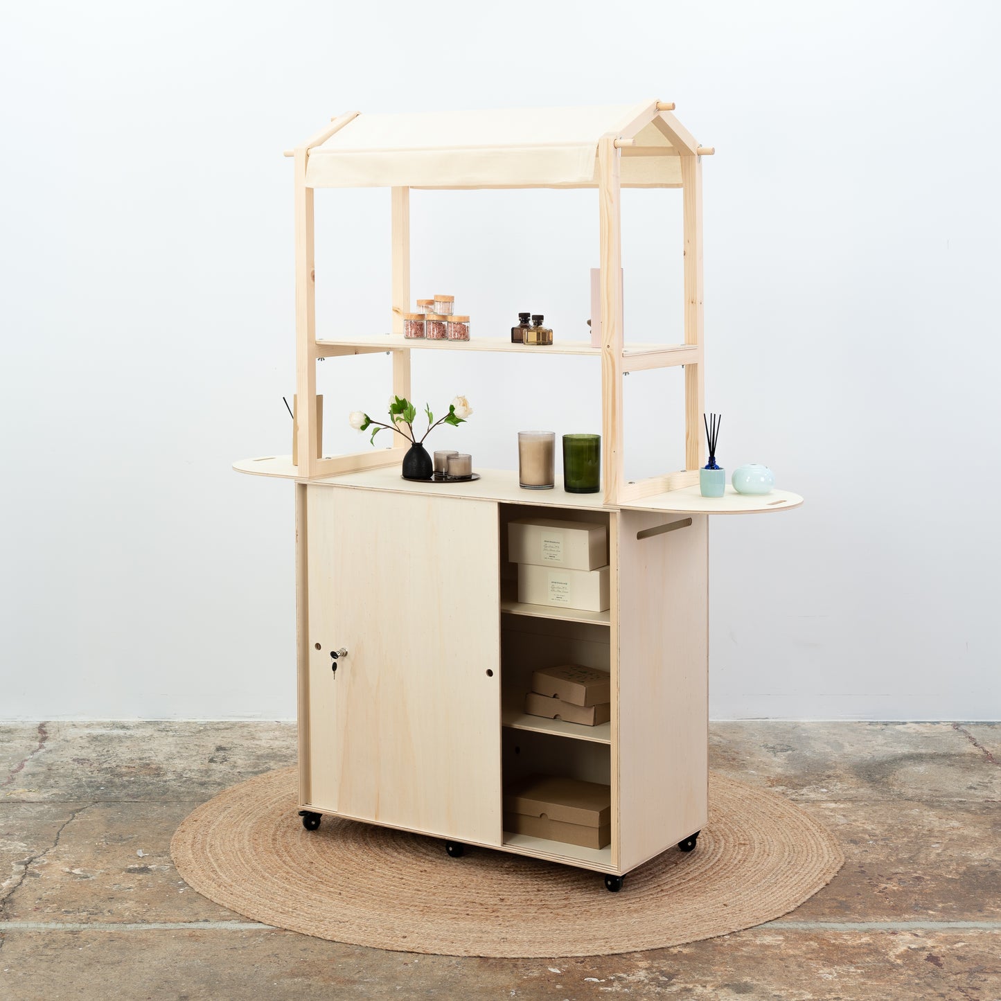 OUTLET| Mobile bar VC-12-W-NT | natural color