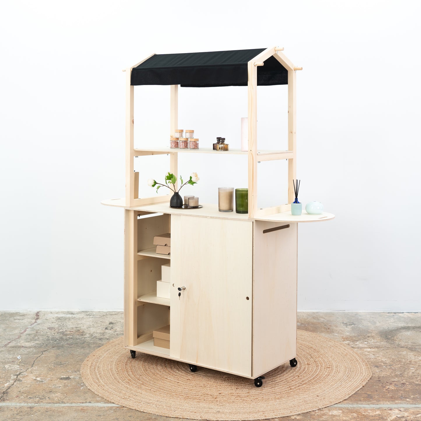 OUTLET| Mobile bar VC-12-W-NT | natural color