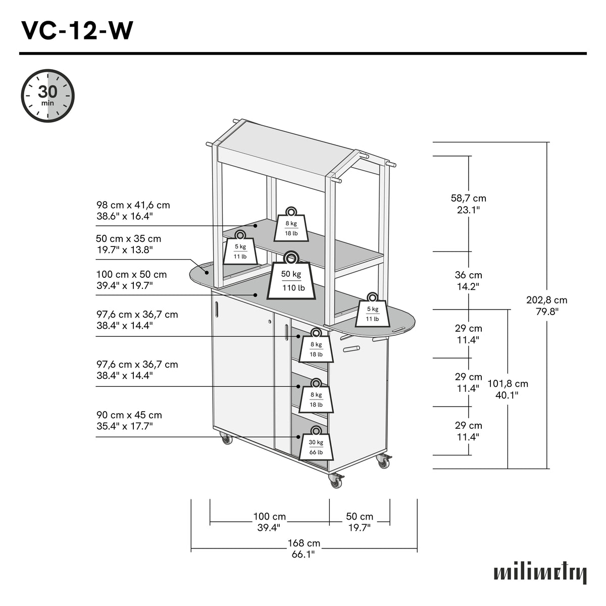 VC-12-W-ML dimensions