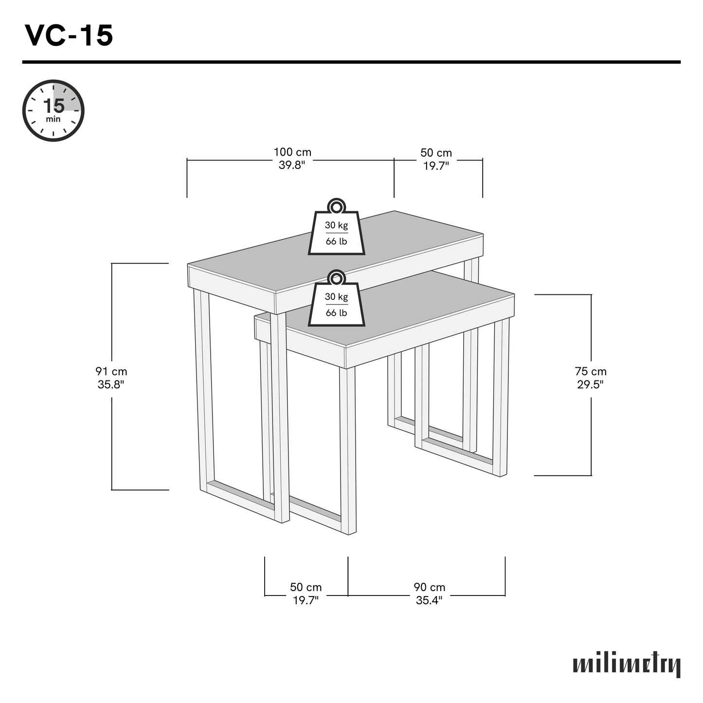 Cascade display tables for retail and pop-up spaces