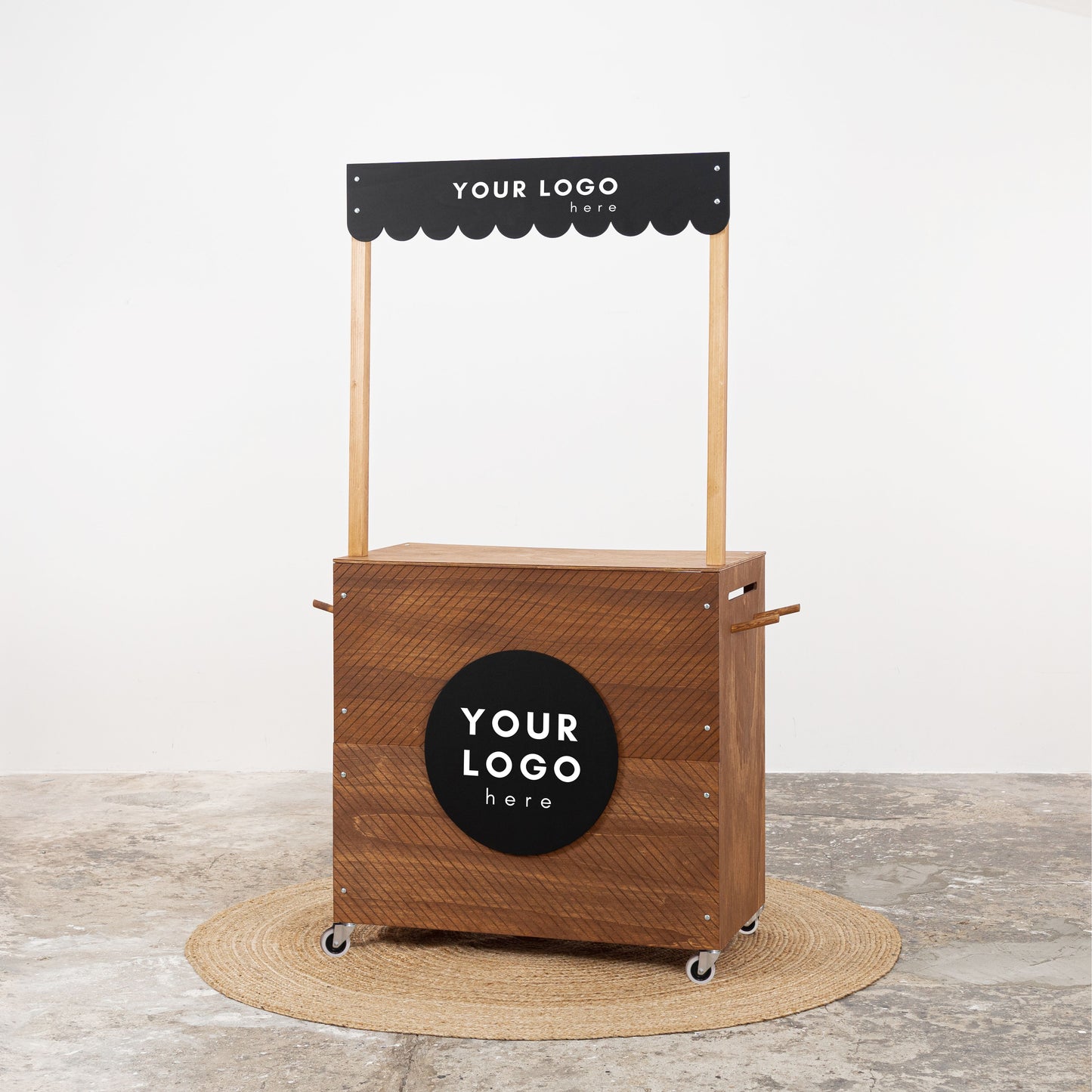 Kiosk Cart VC-16-W-E-CF | coffee and black color