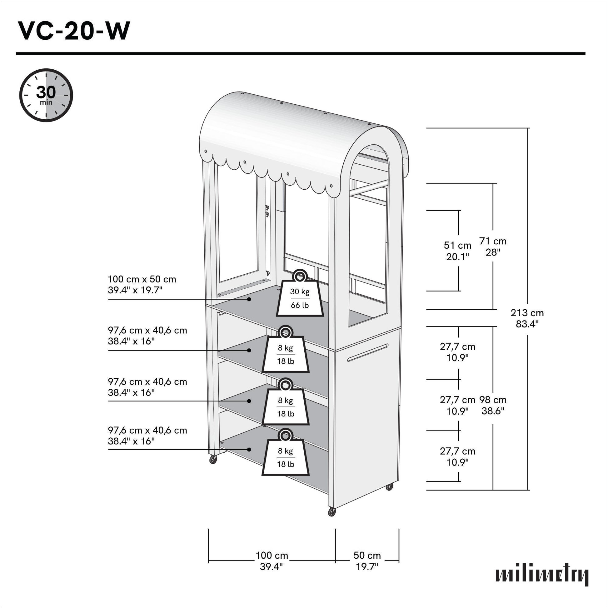 Lightweight and portable food kiosk ideal for high-traffic events