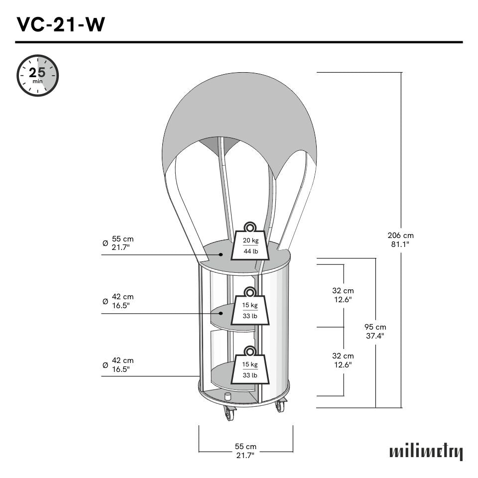 Balloon Display Cart VC-21-W-ML | custom color