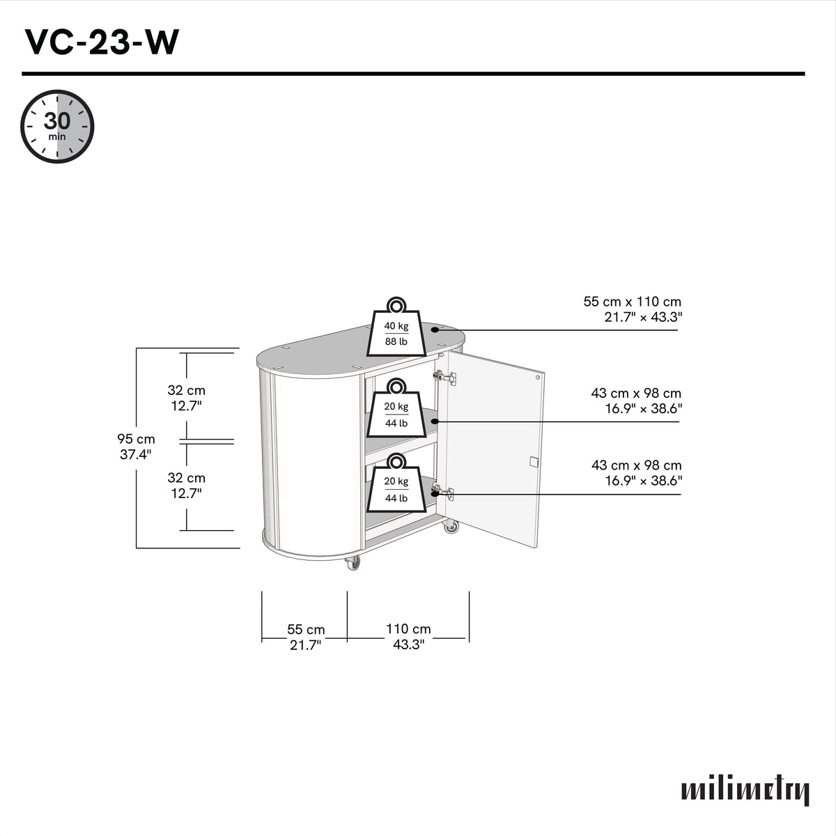 VC-23-W-ML dimensions