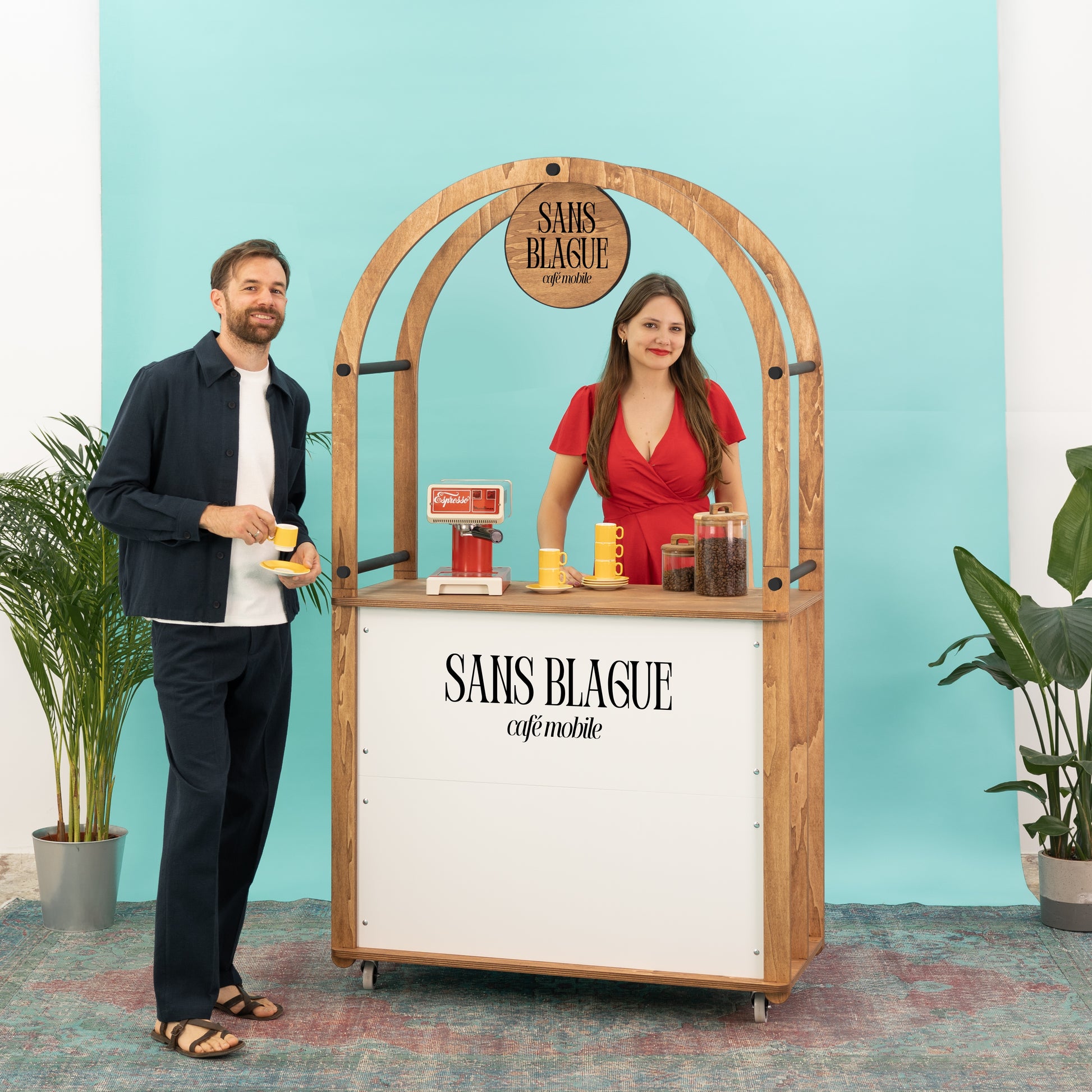 Mobile catering cart with on-brand design for experiential marketing